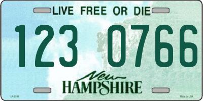 NH license plate 1230766