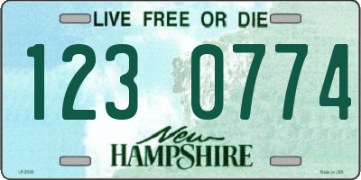 NH license plate 1230774