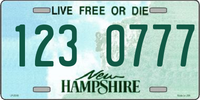 NH license plate 1230777