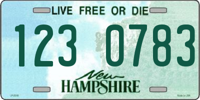 NH license plate 1230783
