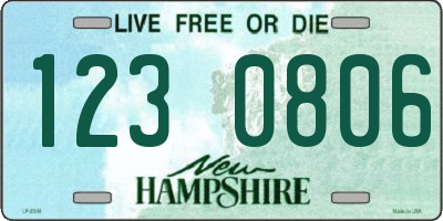 NH license plate 1230806