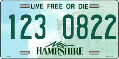 NH license plate 1230822