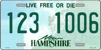NH license plate 1231006