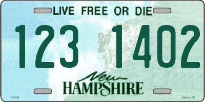 NH license plate 1231402
