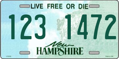NH license plate 1231472