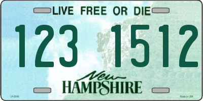 NH license plate 1231512