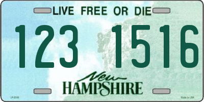 NH license plate 1231516