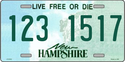 NH license plate 1231517