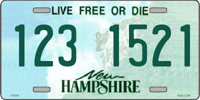 NH license plate 1231521