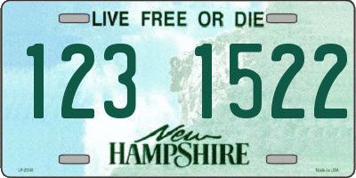 NH license plate 1231522