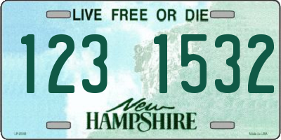 NH license plate 1231532