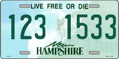 NH license plate 1231533