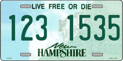 NH license plate 1231535