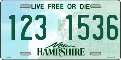 NH license plate 1231536
