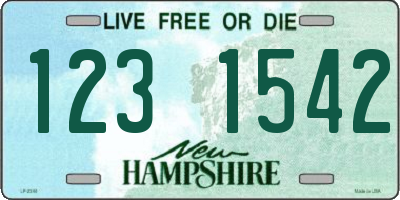 NH license plate 1231542