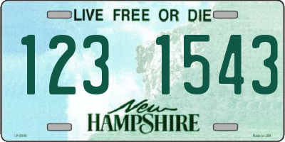 NH license plate 1231543