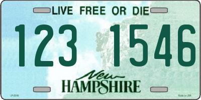 NH license plate 1231546