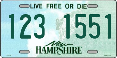 NH license plate 1231551
