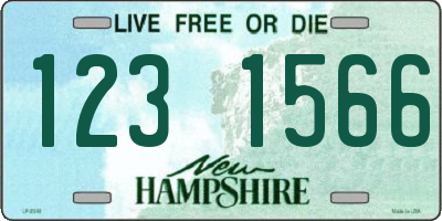 NH license plate 1231566