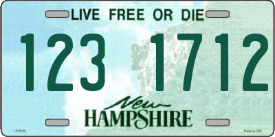 NH license plate 1231712