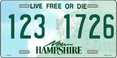 NH license plate 1231726