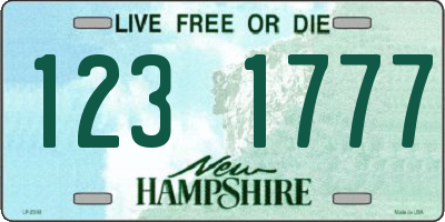 NH license plate 1231777
