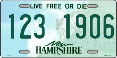 NH license plate 1231906