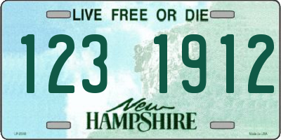 NH license plate 1231912