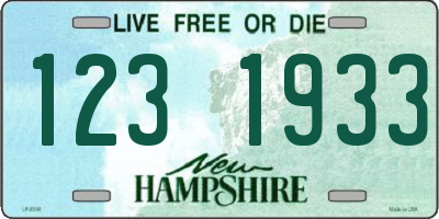 NH license plate 1231933
