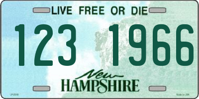 NH license plate 1231966