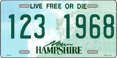 NH license plate 1231968