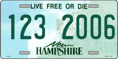 NH license plate 1232006