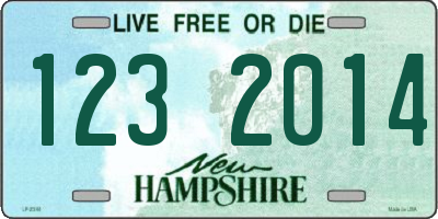 NH license plate 1232014