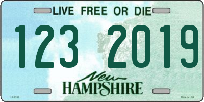 NH license plate 1232019