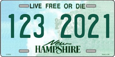 NH license plate 1232021
