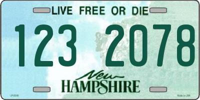 NH license plate 1232078