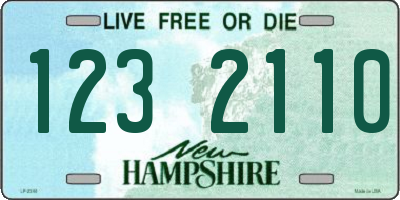 NH license plate 1232110
