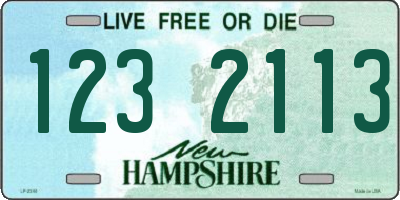 NH license plate 1232113