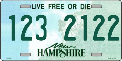 NH license plate 1232122