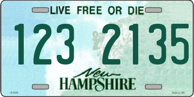 NH license plate 1232135