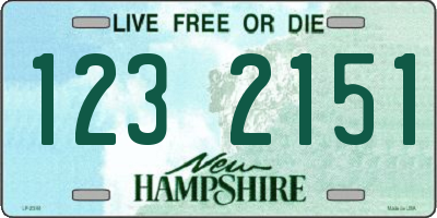 NH license plate 1232151