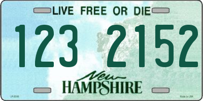 NH license plate 1232152