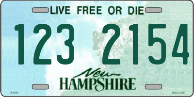 NH license plate 1232154