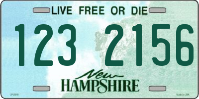 NH license plate 1232156
