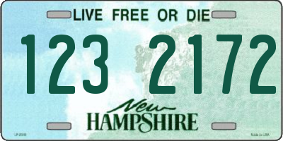NH license plate 1232172