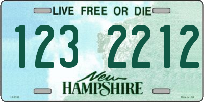 NH license plate 1232212