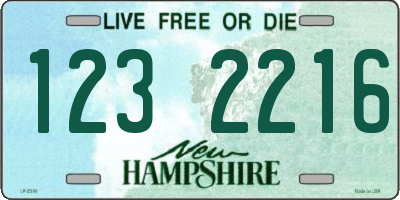 NH license plate 1232216