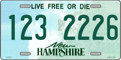 NH license plate 1232226