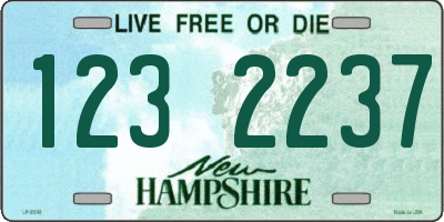 NH license plate 1232237