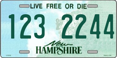 NH license plate 1232244